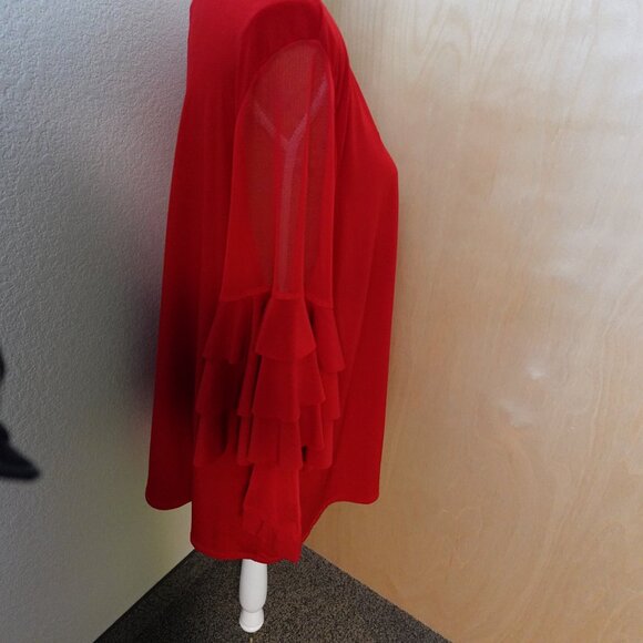 Red ITY Top with Mesh Sleeves - Picture 3 of 4